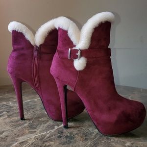 Red Stiletto Ankle Booties